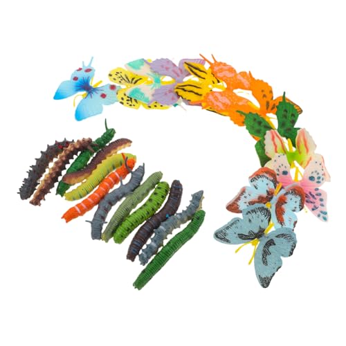 TOYANDONA Kognitives für die frühe Bildung kleine Tierfiguren Toy Caterpillar -Modell Kinderspielzeug mit Insektenmotiven Schmetterlings-Spielzeugfiguren Bug Party Supplies Plastik von TOYANDONA
