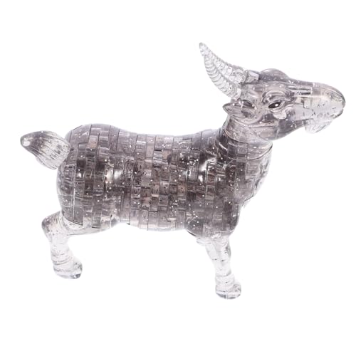 TOYANDONA Kristall Puzzle Ziege Graues Steckpuzzle Dekoration Tier Desktop Ornament Kreatives für Geburtstag Familie Freunde von TOYANDONA