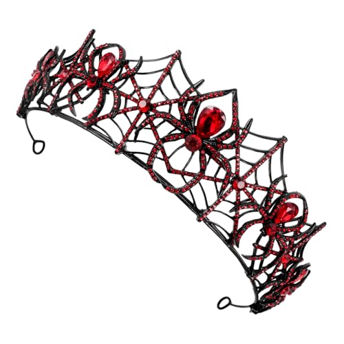 TOYANDONA Krone Haarschmuck Spinnenkrone Trachtenkrone Kostümkrone Halloween Tiara Halloween Kopfschmuck Cosplay-Kopfschmuck Halloween-Kopfschmuck Kronen für Frauen Haarzubehör Strasssteine von TOYANDONA