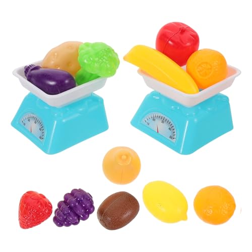 TOYANDONA Küchen Spiellebensmittel Set mit Mini Waage Realistische Simulation von Obst Gemüse Pädagogisches Rollenspiel für Tragbares DIY Küchenzubehör für Kreatives Lernen von TOYANDONA