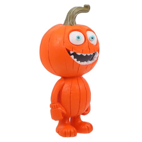 TOYANDONA Kürbismann Wohndekoration gruseliger Kürbis Halloween Abziehbilder Kürbislicht große Schaumkürbisse gut grusel deko Festliche Dekoration Tischschilder Desktop-Ornamente Harz Orange von TOYANDONA