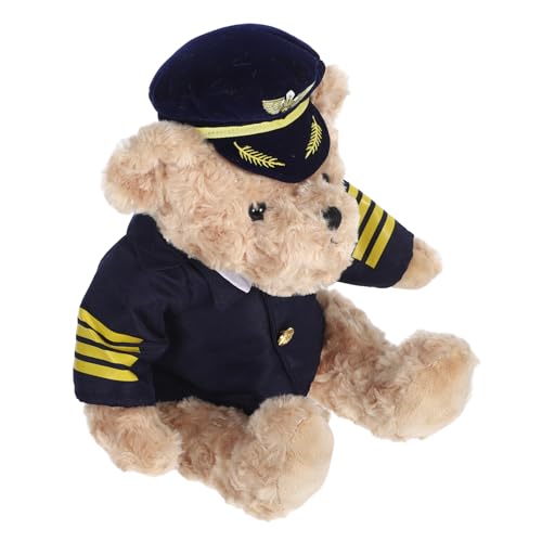 TOYANDONA Kuscheltier Pilotbär Süßer Plüschbär Fluggesellschafts Uniform Perfektes für Kreative Dekoration für Hochzeitsfeiern und Partys TOYANDONA Kuscheltier Pilotbär Süßer Plüschbär Fluggesellschafts Uniform Perfektes für Kreative Dekoration für Hochzeitsfeiern und Partys von TOYANDONA