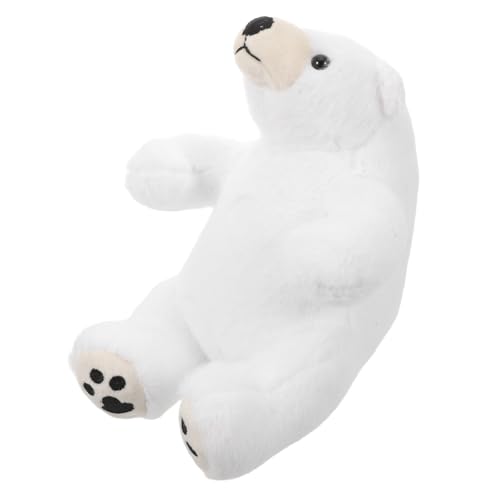 TOYANDONA Kuscheltiere Eisbär Stoffpuppe Eisbär Für Jungen Bär Stofftier Bär Plüschtier Figuren Plüsch Kuschelpuppe Plüschbär Tier Weiß von TOYANDONA