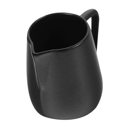 TOYANDONA Latte Art Kaffeekanne Espresso Dampfkrug Mini Milchkännchen Kaffee Milchkännchen Kaffeebecher Milchaufschäumkännchen Kaffeeweißer Espressomaschine Espressotassen Eisen Schwarz von TOYANDONA