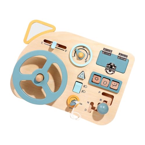 TOYANDONA Lenkrad beschäftigt Lernspielzeug Auto holzspielzeug Planke Roboter Besetztes Brett für Kleinkinder Lernen Kiefernholz Sky-Blue TOYANDONA Lenkrad beschäftigt Lernspielzeug Auto holzspielzeug Planke Roboter Besetztes Brett für Kleinkinder Lernen Kiefernholz Sky-Blue von TOYANDONA