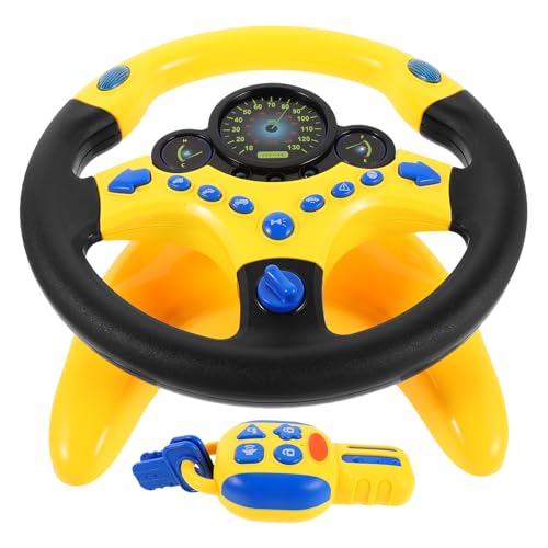 TOYANDONA Lenkradspielzeug, Tragbarer Simulierter Fahrcontroller mit Licht Und Musik, Frühpädagogisches Baby-lenkrad-soundspielzeug mit Schlüssel für Kleinkinder von 1–3 Jahren von TOYANDONA