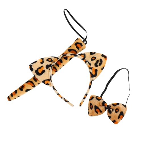 TOYANDONA Leoparden Kostüm Set für Plüsch Stirnband mit Ohren Fliege und für Halloween Kostümbälle und Verkleidungspartys Teiliges Set für Kleine von TOYANDONA