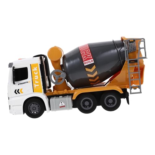 TOYANDONA Licht und Musik Bagger Gelber Simulation Baufahrzeug Betonmischer mit Schwungrad Mechanik Sicherer Kunststoff Kleines Modell für Jungen und Mädchen Lernspielzeug von TOYANDONA