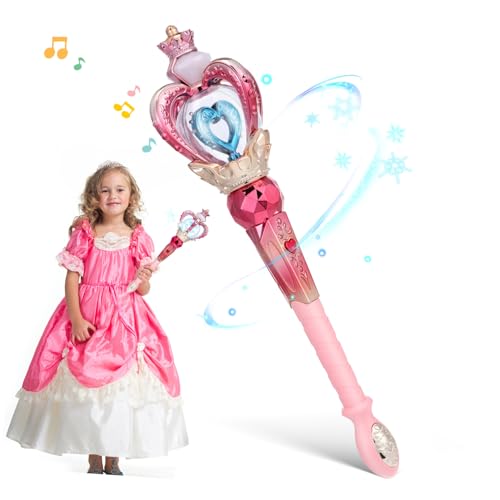 TOYANDONA Magischer Drehbarer Zauberstab für Leuchtender Prinzessinnen-stab mit Diamant-Design Kindersichere Materialien für Geburtstagsfeiern Shows und Familienspaß ohne Batterien von TOYANDONA