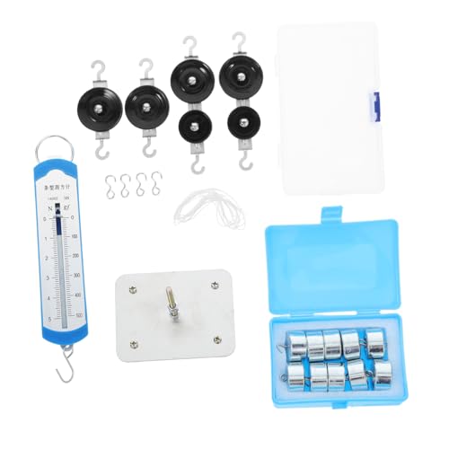 TOYANDONA Magnetische Mittelstufen Physik Mechanik Pulley Set mit Stabilem Magnetfuß und Kraftmesser Inklusive Hakengewichten und Aufbewahrungsbox Stem Wissenschaftsbausatz für Schüler von TOYANDONA