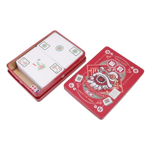 TOYANDONA Mahjong Karten Tragbar Leichtes Papiermaterial Version mit Würfeln für Reisen Party Spiele und Familienspaß von TOYANDONA