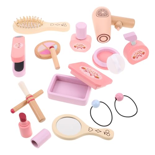 TOYANDONA Make -up -Spielzeugset Machen Sie Make -up -für Mädchen vor Friseursalonspielzeug für Mädchen Machen Sie -up vor -up -Kit Holz Rosa von TOYANDONA