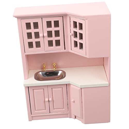 TOYANDONA Maßstab Holz Waschbecken Spüle Schrank Modell Langlebige Verschleißfeste Küchen Dekoration Rosa für Mini Haus Zubehör TOYANDONA Maßstab Holz Waschbecken Spüle Schrank Modell Langlebige Verschleißfeste Küchen Dekoration Rosa für Mini Haus Zubehör von TOYANDONA