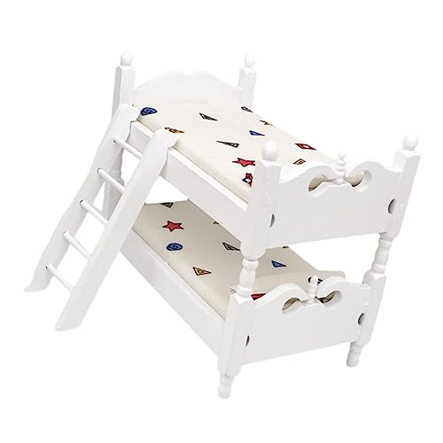 TOYANDONA Maßstab Holzspielzeug mit Farbigem Geometrischem Muster Realistisches Detailreiches Möbel für Puppenhaus Schlafzimmer Dekoration von TOYANDONA