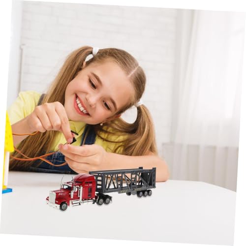 TOYANDONA Maßstab LKW Modell Miniatur Autotransporter Kleine Verzierung Vintage Truck Craft Dekoration für Schreibtisch Wohnzimmer von TOYANDONA