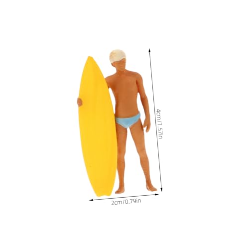 TOYANDONA Maßstab Mini Surfing Boy Figur Strandparty Dekoration Miniatur Surfer Modell für Puppenhaus Landschaftsbau Kreatives Strandspielzeug von TOYANDONA