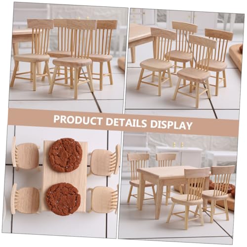 TOYANDONA Maßstab Miniatur Eichenholz Tisch und Stühle Beige Kleine Haus Dekoration Leichtes Modell für DIY Puppenhaus Zimmergestaltung TOYANDONA Maßstab Miniatur Eichenholz Tisch und Stühle Beige Kleine Haus Dekoration Leichtes Modell für DIY Puppenhaus Zimmergestaltung von TOYANDONA