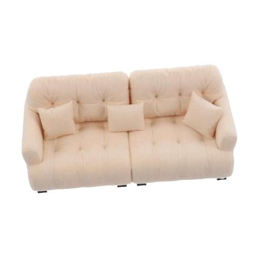 TOYANDONA Maßstab Plüsch Mini Couch für Puppenhaus Wohnzimmer Möbel Cremefarbenes Realistisches Kompaktes Design für Miniatur Möbel Sammler TOYANDONA Maßstab Plüsch Mini Couch für Puppenhaus Wohnzimmer Möbel Cremefarbenes Realistisches Kompaktes Design für Miniatur Möbel Sammler von TOYANDONA