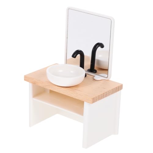 TOYANDONA Maßstab Puppenhaus Möbel Deko Holz Kunststoff Mini Waschbecken Kabinett Mini Hausmodell Accessoire für DIY Wohnzimmerszene TOYANDONA Maßstab Puppenhaus Möbel Deko Holz Kunststoff Mini Waschbecken Kabinett Mini Hausmodell Accessoire für DIY Wohnzimmerszene von TOYANDONA