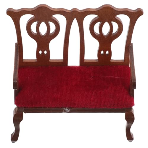 TOYANDONA Maßstab Vintage Europäischer Stil Holz Plüsch Material Robuste Kleine Möbel Für Rollenspiel Wohnzimmer Zubehör von TOYANDONA