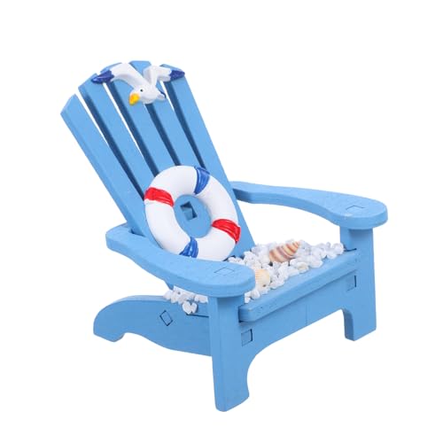 TOYANDONA Mediterraner Strandstuhl aus Holz für Tischdekoration Kompakte Deko für Puppenhaus Mikrolandschaften Kinderzimmer und Entspannendes Design von TOYANDONA