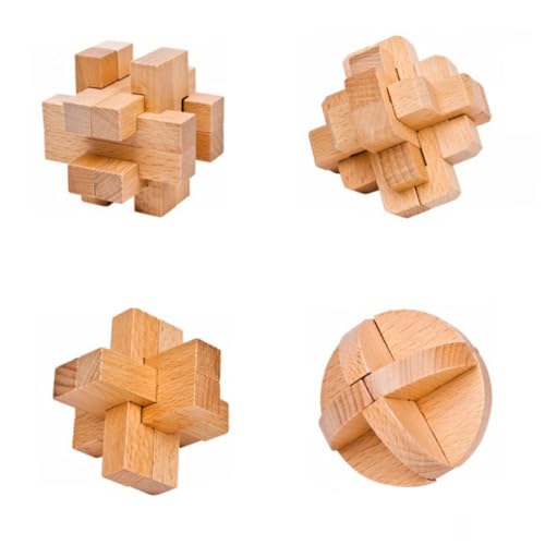 TOYANDONA Ming Lock Holzpuzzle Lu Ban Knobelspiel für Erwachsene und Intelligentes Geschicklichkeitsspiel zur Stressreduktion sowie Denkfähigkeit und Hand Auge koordination von TOYANDONA
