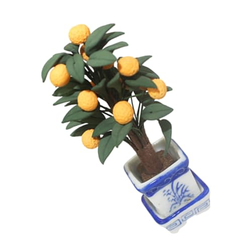 TOYANDONA Mini Baum Im Topf Keramik Bonsai Ornament Mini Baum Zubehör Miniatur Orangenbaum Figuren Kleine Topfpflanze TOYANDONA Mini Baum Im Topf Keramik Bonsai Ornament Mini Baum Zubehör Miniatur Orangenbaum Figuren Kleine Topfpflanze von TOYANDONA