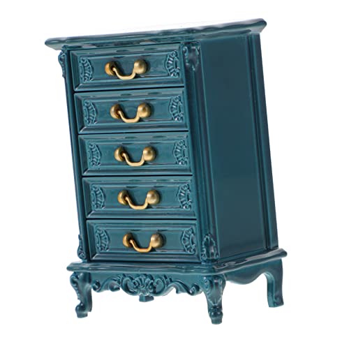TOYANDONA Mini-Brustspielzeug Vintage Puppenhausmöbel Lüfterlicht Outdoor- Dekoration klein Miniaturhaus Mini-Puppenhausschrank puppenhaus mini Schrank Mini- Plastik Blue von TOYANDONA
