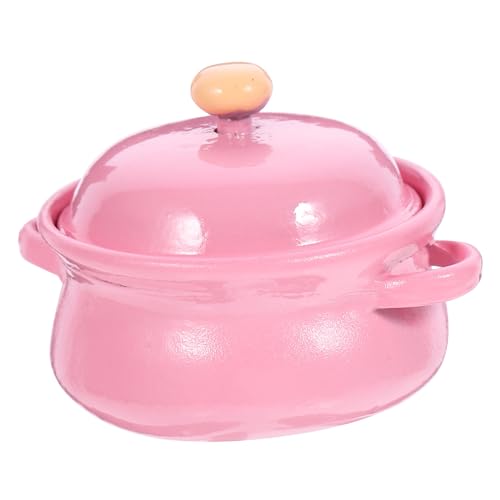 TOYANDONA Mini Candy Farbsuppe Topf Küchenzubehör Für Puppenstuben Miniatur-kochzubehör Miniatur -küchenzubehör Miniatur-puppenhauszubehör Mini- -miniaturtöpfe Mini-Topf Rosa Keramik von TOYANDONA