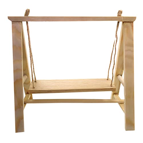 TOYANDONA Mini DIY Holzschaukel Ornament Exquisites Gartenmöbel Set Kreative Hausdekoration Für Puppenhaus Und Garten von TOYANDONA