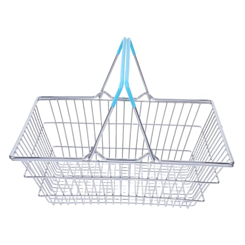 TOYANDONA Mini Draht Einkaufskorb Stabiles Kaufladen Großer Blauer Mini Supermarkt Korb mit Griffen für Puppenhaus Partydeko und Aufbewahrung TOYANDONA Mini Draht Einkaufskorb Stabiles Kaufladen Großer Blauer Mini Supermarkt Korb mit Griffen für Puppenhaus Partydeko und Aufbewahrung von TOYANDONA
