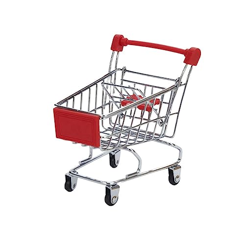 TOYANDONA Mini Einkaufswagen Roter Einkaufstrolley Größe Simulation Cart Für Kreatives Zur Aufbewahrung Und Rollenspiel von TOYANDONA