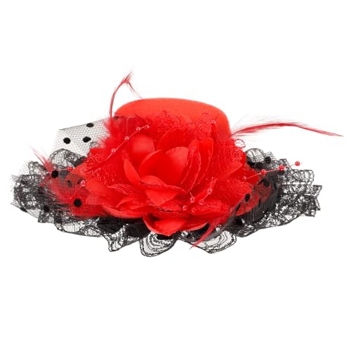 TOYANDONA Mini Fascinator Hut mit Haarschmuck für Frauen Kleiner Top Hat Haarclip für Bühne Party und Geburtstag Vielseitiger Kleiner Hut für Mädchen Sicherer Haarspangen Design von TOYANDONA