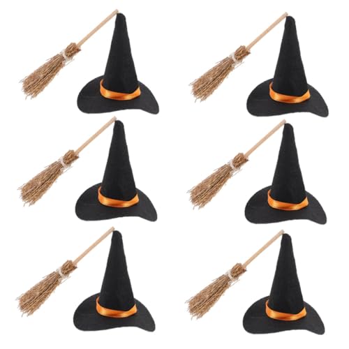 TOYANDONA Mini Halloween Hexenhut und Besen Set Teilig Kleine Filz Hexenhüte und Besen für DIY Bastelprojekte Platzsparende Tisch und Regaldekorationen Vielseitige Halloween Party TOYANDONA Mini Halloween Hexenhut und Besen Set Teilig Kleine Filz Hexenhüte und Besen für DIY Bastelprojekte Platzsparende Tisch und Regaldekorationen Vielseitige Halloween Party von TOYANDONA