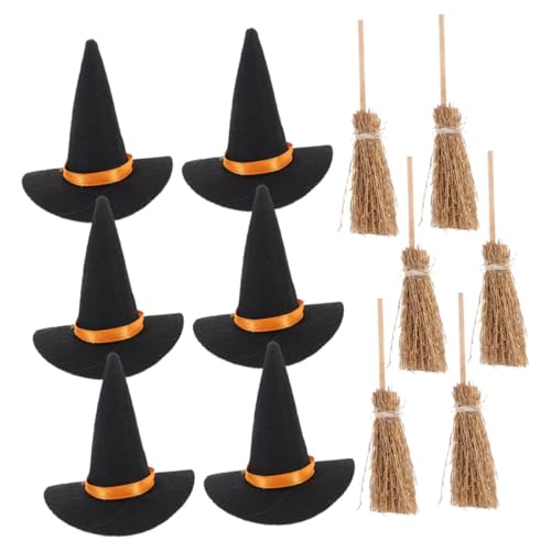 TOYANDONA Mini Hexenhut und Besen Halloween Dekoration Set Kreative DIY Bastelmaterialien für Partydeko und Kleine Räume Vielseitige Zauberer Zubehör für Festliche Stimmung TOYANDONA Mini Hexenhut und Besen Halloween Dekoration Set Kreative DIY Bastelmaterialien für Partydeko und Kleine Räume Vielseitige Zauberer Zubehör für Festliche Stimmung von TOYANDONA