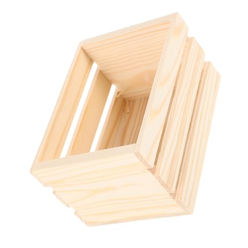 TOYANDONA Mini Holzkiste aus Naturbelassenem Holz Realistischer Puppenhaus Aufbewahrungskorb für Micro Landschaften und Miniatur Supermarkt Vielseitig Nutzbarer und Dekokorb von TOYANDONA