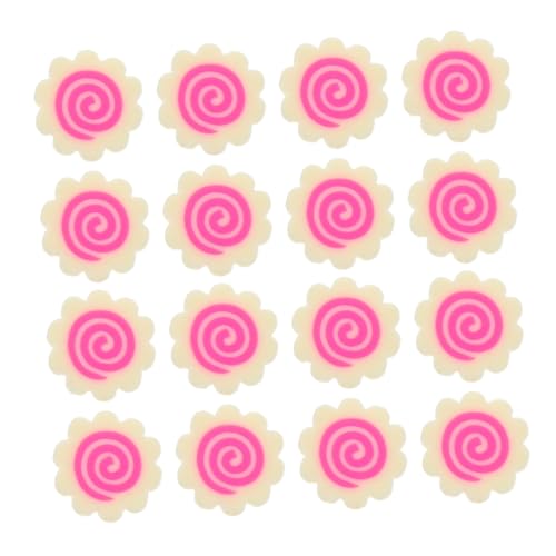 TOYANDONA Mini Japanische Fake Narutomaki Soft Clay Scheiben Realistische DIY Streusel für Puppenhaus Lebensmittel Nail Art Charms und Dekorationen von TOYANDONA