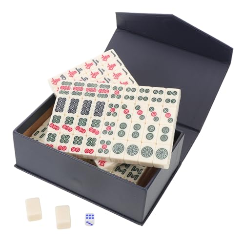 TOYANDONA Mini Mahjong Set Melamin Tragbares Chinesisches Mahjongspiel mit Gravierten Robusten Spielsteinen Kompakt für Zuhause Outdoor Reisen Camping für Kleine Räume und Unterwegs von TOYANDONA