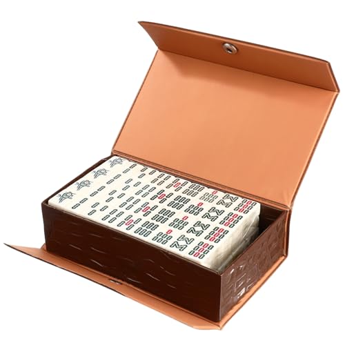 TOYANDONA Mini Mahjong Set Tragbares Mahjongspiel mit Glatten Melamin Leichtes Reise Mahjong für Party Familie Freunde Kompakt und Einfach zu Transportieren von TOYANDONA