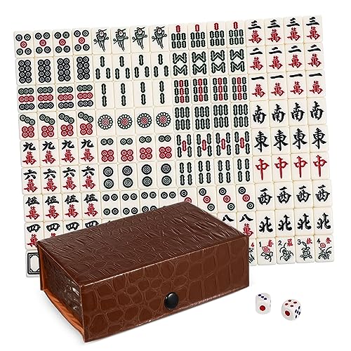 TOYANDONA Mini Mahjong Set Tragbares Reise Brettspiel aus Langlebigem Melamin Verarbeitung für Partys und Kompakt und Leicht für Unterwegs von TOYANDONA