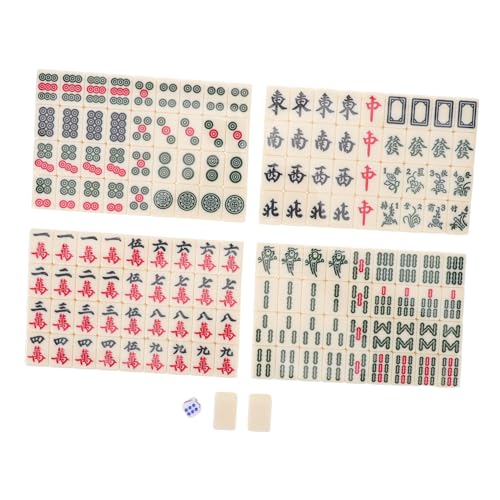 TOYANDONA Mini Mahjong Set aus Stabilem Melamin Kompakte Chinesische Mahjong Spielsteine Tragbar für Reisen Outdoor Studentenwohnheim und Gesellige Spielrunden von TOYANDONA