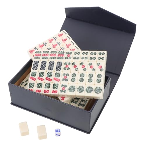 TOYANDONA Mini Mahjong Set mit Solider Gravur Leichtes Tragbares Chinesisches Reise Tischspiel für Camping Familienfeiern Outdoor Kompakt für Enge Räume Wie Wohnheim und Unterwegs von TOYANDONA
