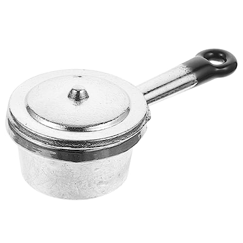 TOYANDONA Mini-Möbelimitat -Miniaturtopf Küchensimulationstopf Mini-Topf Mini Reiskocher Minikocher für die Küche Miniaturkochgeschirr Zier-Minikocher Legierung von TOYANDONA