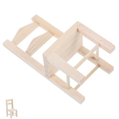 TOYANDONA Mini-Möbelmodell Miniaturhausdekor süße Minimöbel Mini-Stuhl-Modell Mini-Simulationsmöbel Realistische Mini -Hausdekoration winzige Möbel Puppenhaus Miniatur Sessel hölzern von TOYANDONA