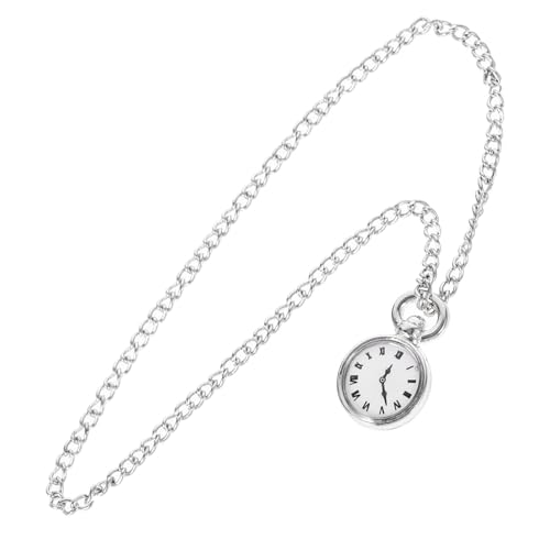 TOYANDONA 1stück Miniatur Taschenuhr Für Exquisites Silbernes Zubehör Mit Kette Für Miniaturprojekte Dekoration Für Kleine Räume von TOYANDONA
