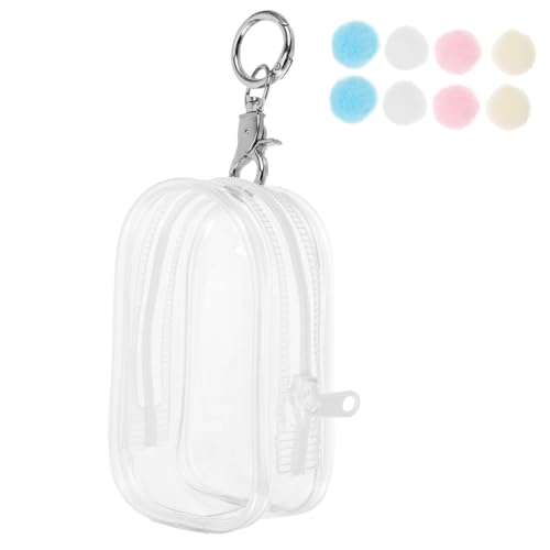 TOYANDONA Mini Puppen Aufbewahrungstasche Transparent mit Reißverschluss und Schlüsselanhänger Tragbarer PVC displaybeutel für Mini Figuren und Sammlerstücke Schutz vor Kratzern und Staub von TOYANDONA