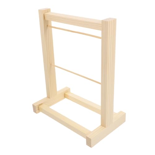 TOYANDONA Mini Puppenkleiderständer aus Holz Doppellagiger Kleiderbügel Platzsparend Langlebig und Stabil zum Trocknen und Aufbewahren von Puppenkleidern und Accessoires von TOYANDONA