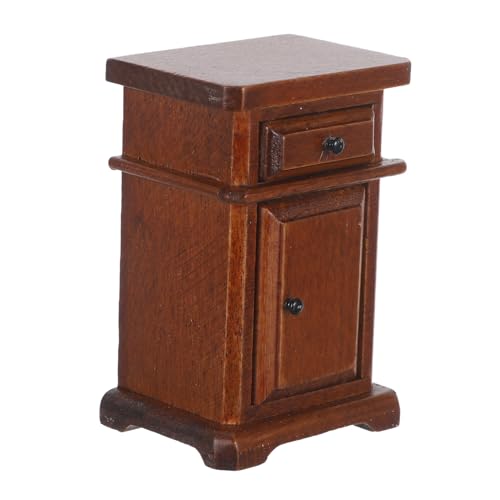 TOYANDONA Mini -Schlafzimmermöbel Dollhouse Schlafzimmerdekor kleine Puppenstubenmöbel Miniatur-Nachttisch Miniatur-Puppenhaus-Beistelltisch Mini-Schlafzimmer Möbel Holz Hellbraun von TOYANDONA