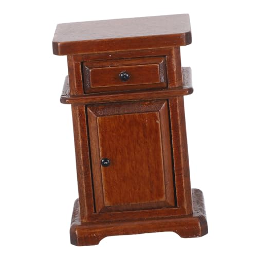 TOYANDONA Mini -Schlafzimmermöbel Dollhouse Schlafzimmermöbel Miniatur-Nachttisch Miniatur-Beistellschrank Möbel mini beistelltisch Dollhouse Schlafzimmerdekor Holz Hellbraun von TOYANDONA