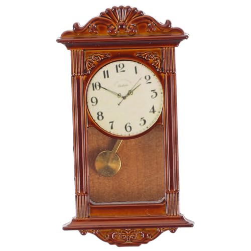 TOYANDONA Miniatur Pendeluhr Ornament Vintage Miniatur Uhr Für Puppenhäuser Dekorative Holzuhr Für Miniaturszenen von TOYANDONA
